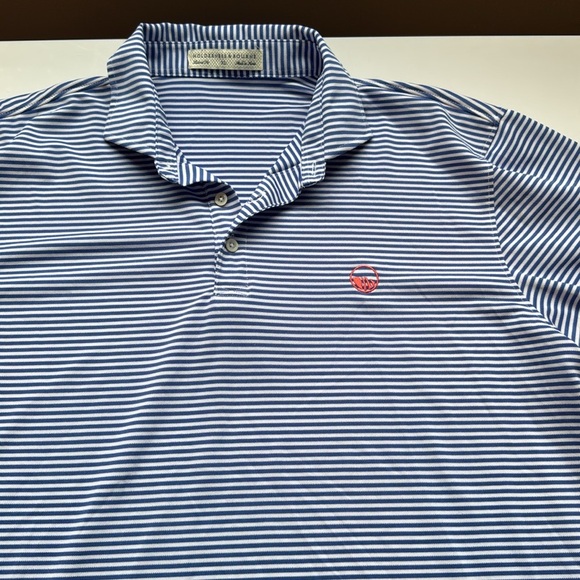 Holderness & Bourne Blue Striped Polo Shirt - Picture 1 of 9
